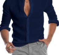 Ericdress Button Casual Plain Single-Breasted Men’s Shirt