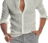Ericdress Button Casual Plain Single-Breasted Men’s Shirt