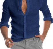 Ericdress Button Casual Plain Single-Breasted Men’s Shirt
