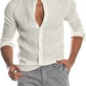 Ericdress Button Casual Plain Single-Breasted Men’s Shirt