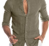 Ericdress Button Casual Plain Single-Breasted Men’s Shirt