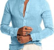 Ericdress Button Casual Plain Single-Breasted Men’s Shirt