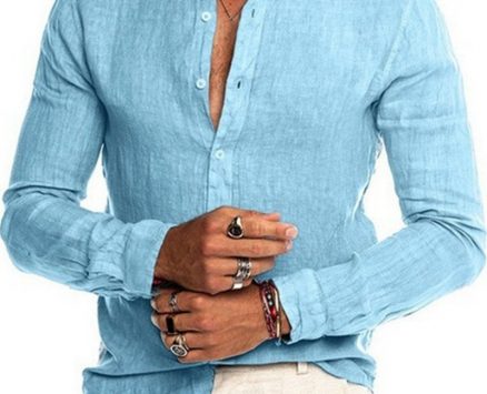 Ericdress Button Casual Plain Single-Breasted Men’s Shirt