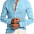 Ericdress Button Casual Plain Single-Breasted Men’s Shirt