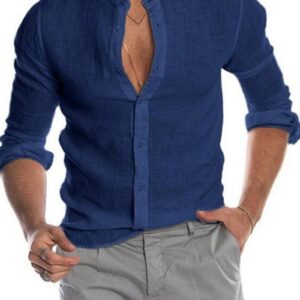 Ericdress Button Casual Plain Single-Breasted Men's Shirt