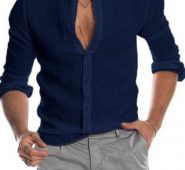 Ericdress Button Casual Plain Single-Breasted Men’s Shirt