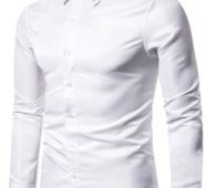 Ericdress Button Color Block Lapel Single-Breasted Men’s Shirt