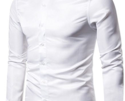 Ericdress Button Color Block Lapel Single-Breasted Men’s Shirt