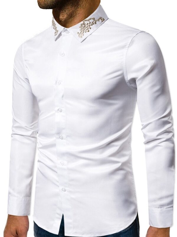 Ericdress Button Color Block Lapel Single-Breasted Men's Shirt