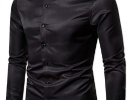 Ericdress Button Color Block Lapel Single-Breasted Men’s Shirt