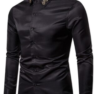 Ericdress Button Color Block Lapel Single-Breasted Men's Shirt