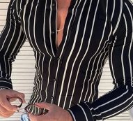 Ericdress Button Floral European Single-Breasted Men’s Shirt