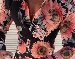 Ericdress Button Floral European Single-Breasted Men’s Shirt