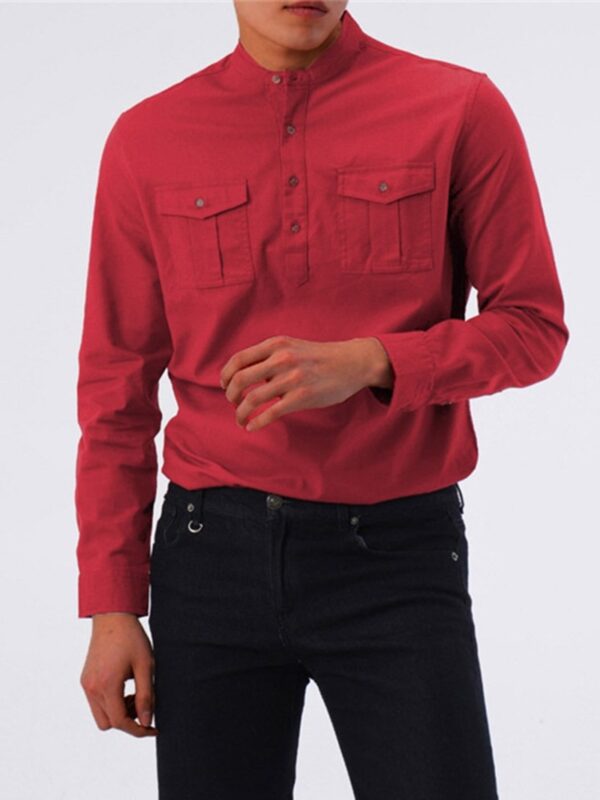 Ericdress Button Korean Plain Single-Breasted Men's Shirt