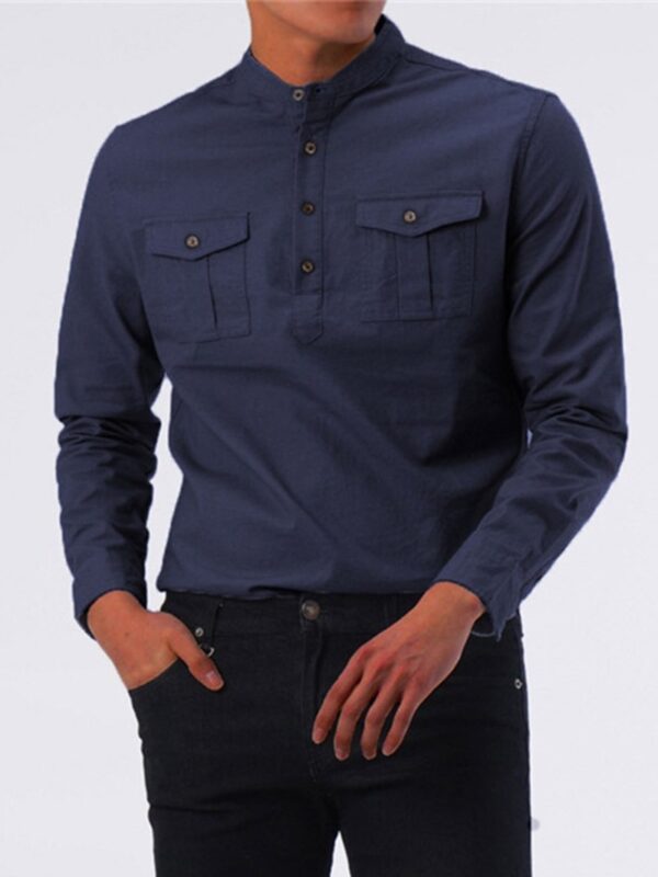 Ericdress Button Korean Plain Single-Breasted Men's Shirt