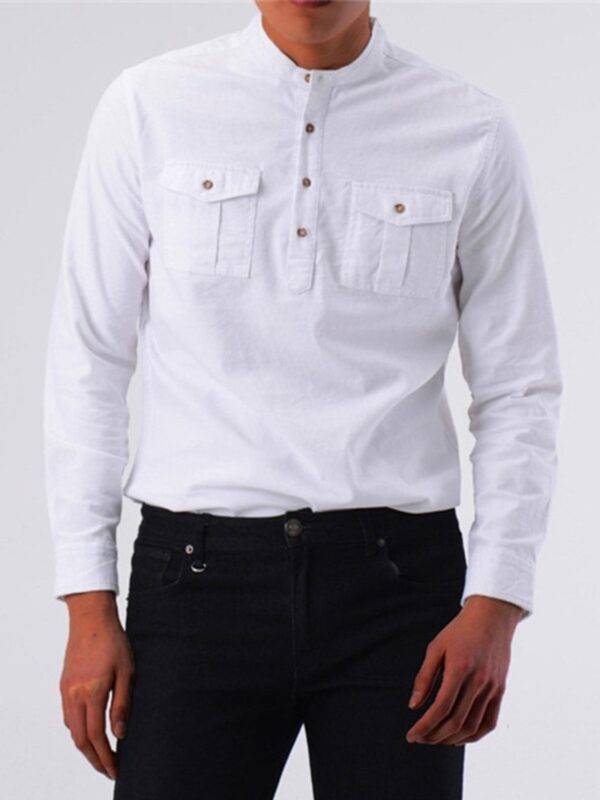 Ericdress Button Korean Plain Single-Breasted Men's Shirt
