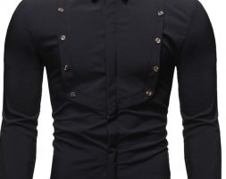 Ericdress Button Lapel Fashion Slim Single-Breasted Men’s Shirt