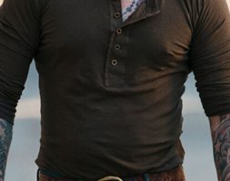 Ericdress Button Round Neck Plain Slim Mens T-shirt