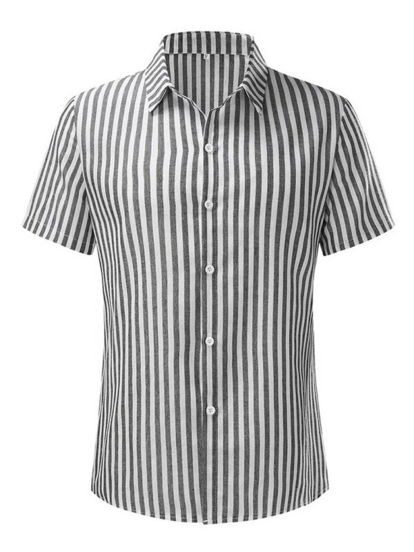 Ericdress Button Stripe Lapel Single-Breasted Men's Shirt