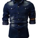 Ericdress Casual Button Color Block Slim Men’s Shirt