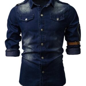 Ericdress Casual Button Color Block Slim Men's Shirt