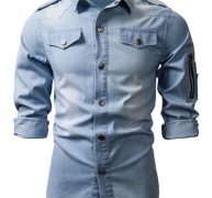 Ericdress Casual Button Color Block Slim Men’s Shirt