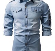 Ericdress Casual Button Color Block Slim Men’s Shirt