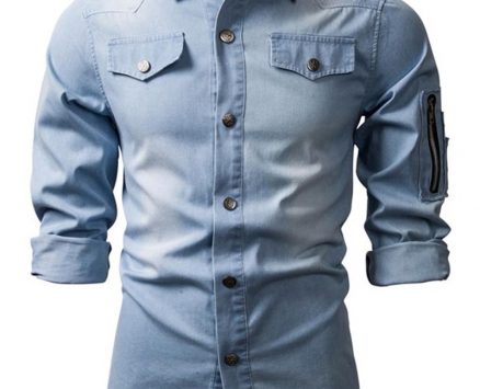 Ericdress Casual Button Color Block Slim Men’s Shirt