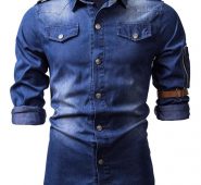 Ericdress Casual Button Color Block Slim Men’s Shirt