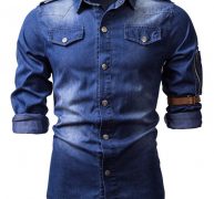 Ericdress Casual Button Color Block Slim Men’s Shirt