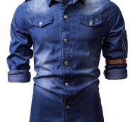 Ericdress Casual Button Color Block Slim Men’s Shirt