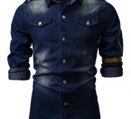 Ericdress Casual Button Color Block Slim Men’s Shirt