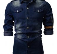 Ericdress Casual Button Color Block Slim Men’s Shirt