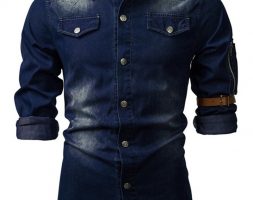 Ericdress Casual Button Color Block Slim Men’s Shirt