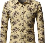 Ericdress Casual Floral Pocket Single-Breasted Fall Men’s Shirt