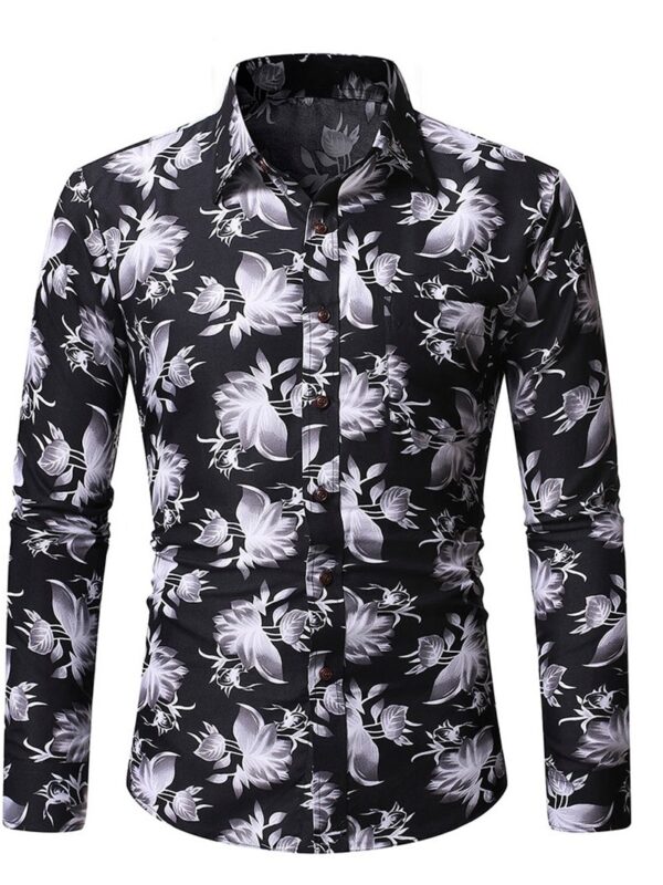 Ericdress Casual Floral Pocket Single-Breasted Fall Men's Shirt