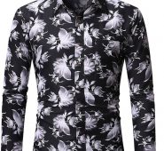 Ericdress Casual Floral Pocket Single-Breasted Fall Men’s Shirt