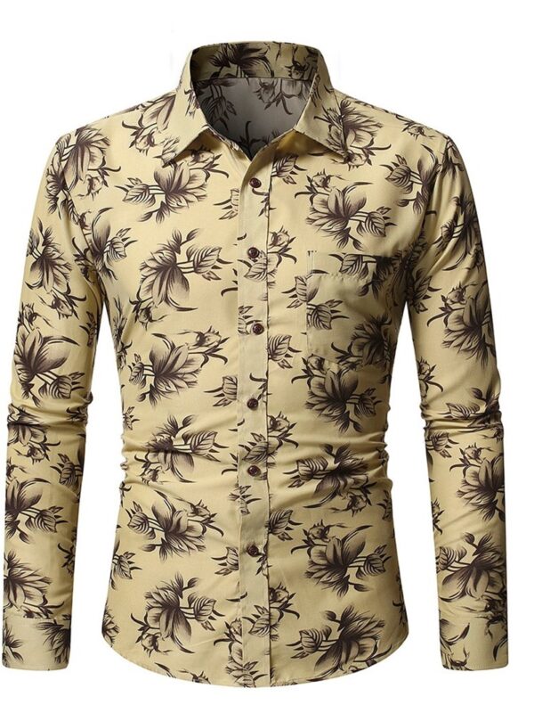 Ericdress Casual Floral Pocket Single-Breasted Fall Men's Shirt