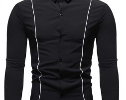 Ericdress Casual Lapel Button Single-Breasted Slim Men’s Shirt