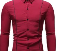 Ericdress Casual Lapel Button Single-Breasted Slim Men’s Shirt