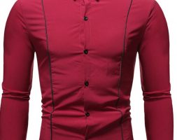 Ericdress Casual Lapel Button Single-Breasted Slim Men’s Shirt