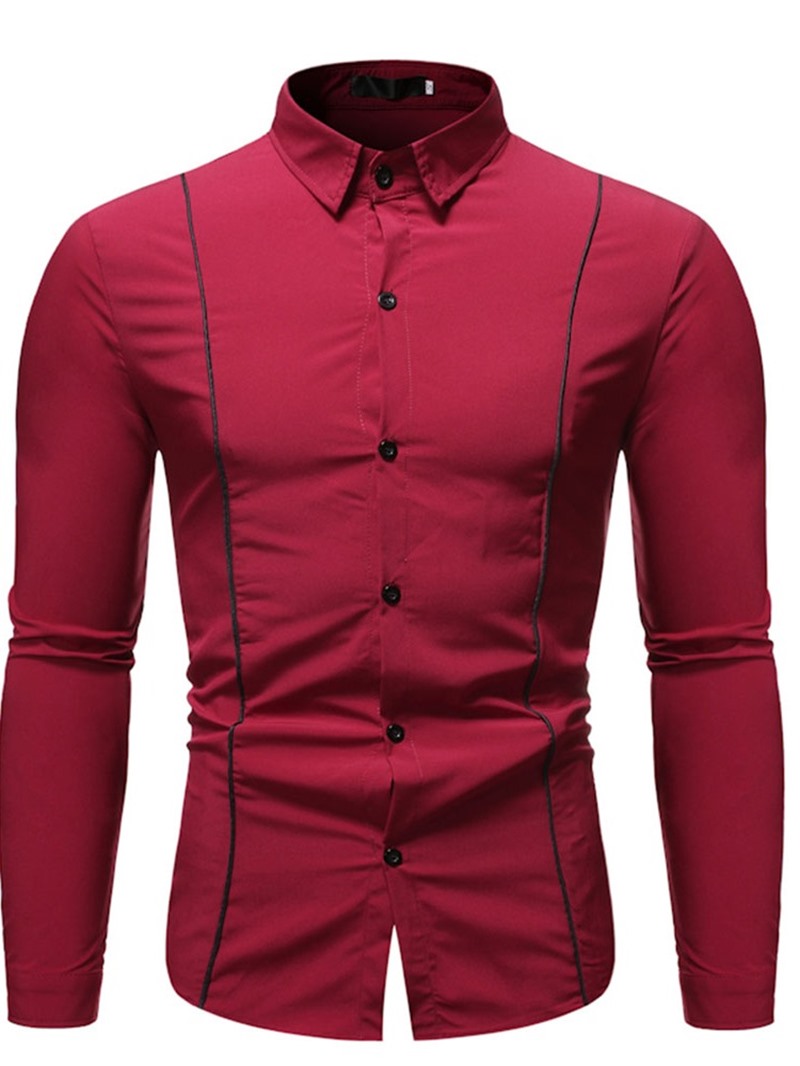 Ericdress Casual Lapel Button Single-Breasted Slim Men's Shirt