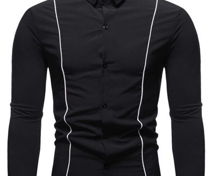 Ericdress Casual Lapel Button Single-Breasted Slim Men’s Shirt