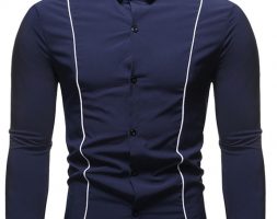 Ericdress Casual Lapel Button Single-Breasted Slim Men’s Shirt