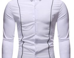 Ericdress Casual Lapel Button Single-Breasted Slim Men’s Shirt