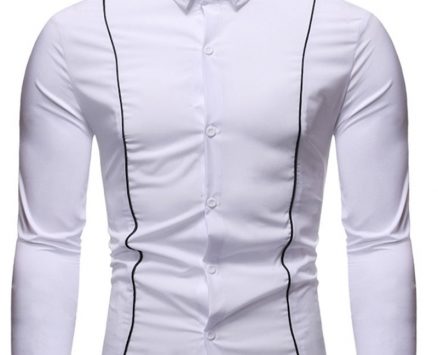 Ericdress Casual Lapel Button Single-Breasted Slim Men’s Shirt