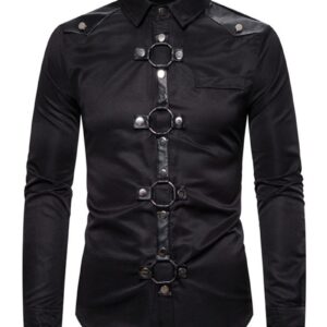 Ericdress Casual Lapel Color Block Single-Breasted Men's Shirt