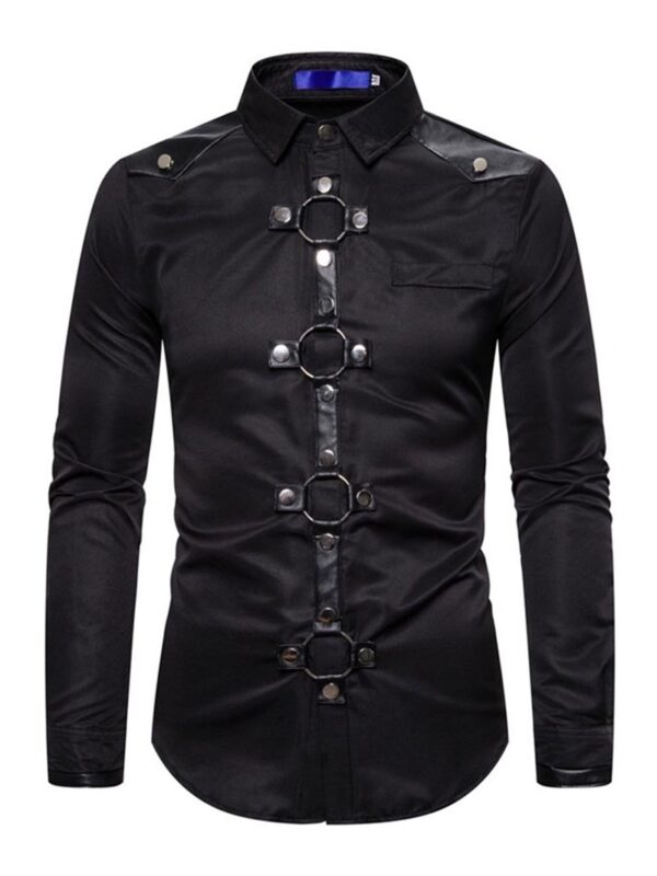 Ericdress Casual Lapel Color Block Single-Breasted Men's Shirt