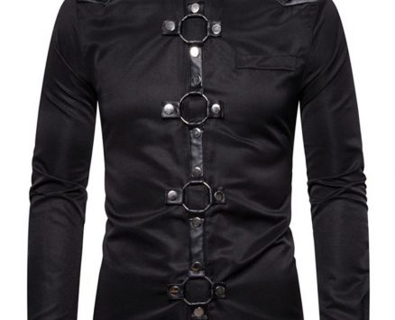 Ericdress Casual Lapel Color Block Single-Breasted Men’s Shirt