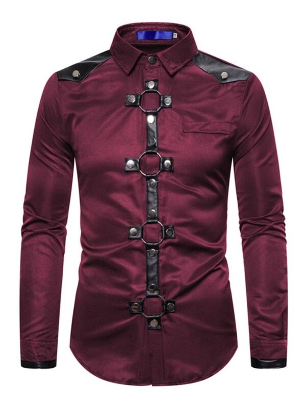 Ericdress Casual Lapel Color Block Single-Breasted Men's Shirt